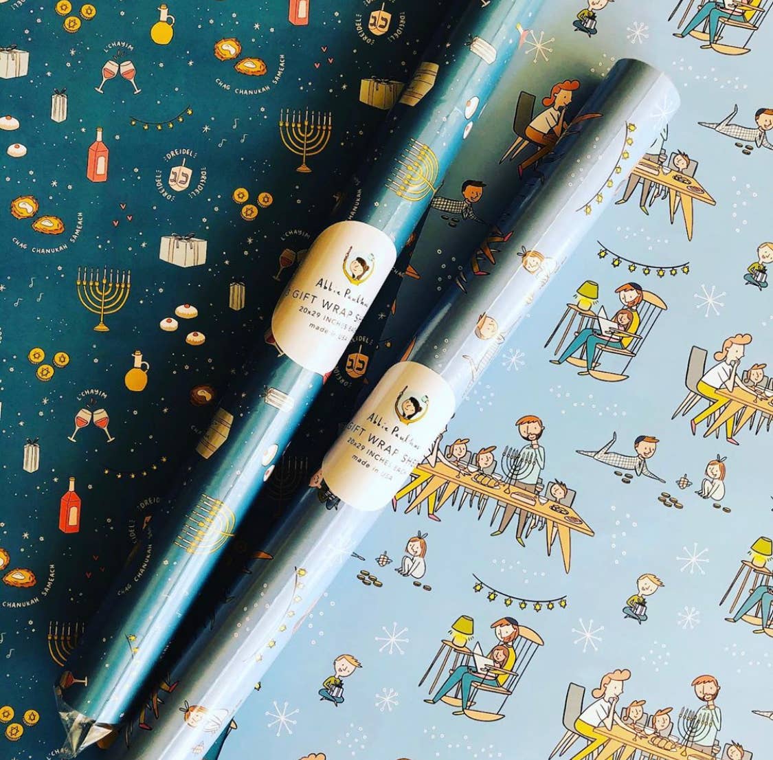 Hanukkah Party Wrapping Paper - 3 sheet roll