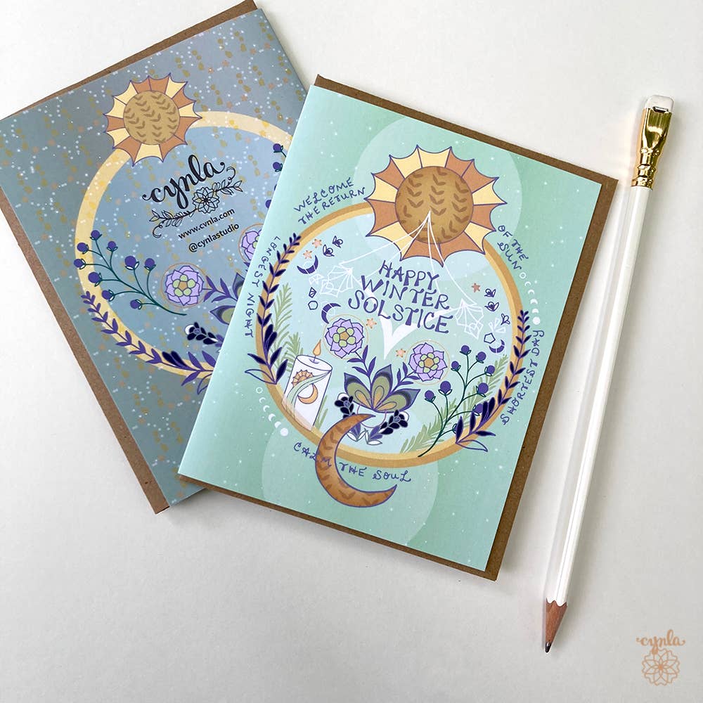 Happy Winter Solstice Circle Card