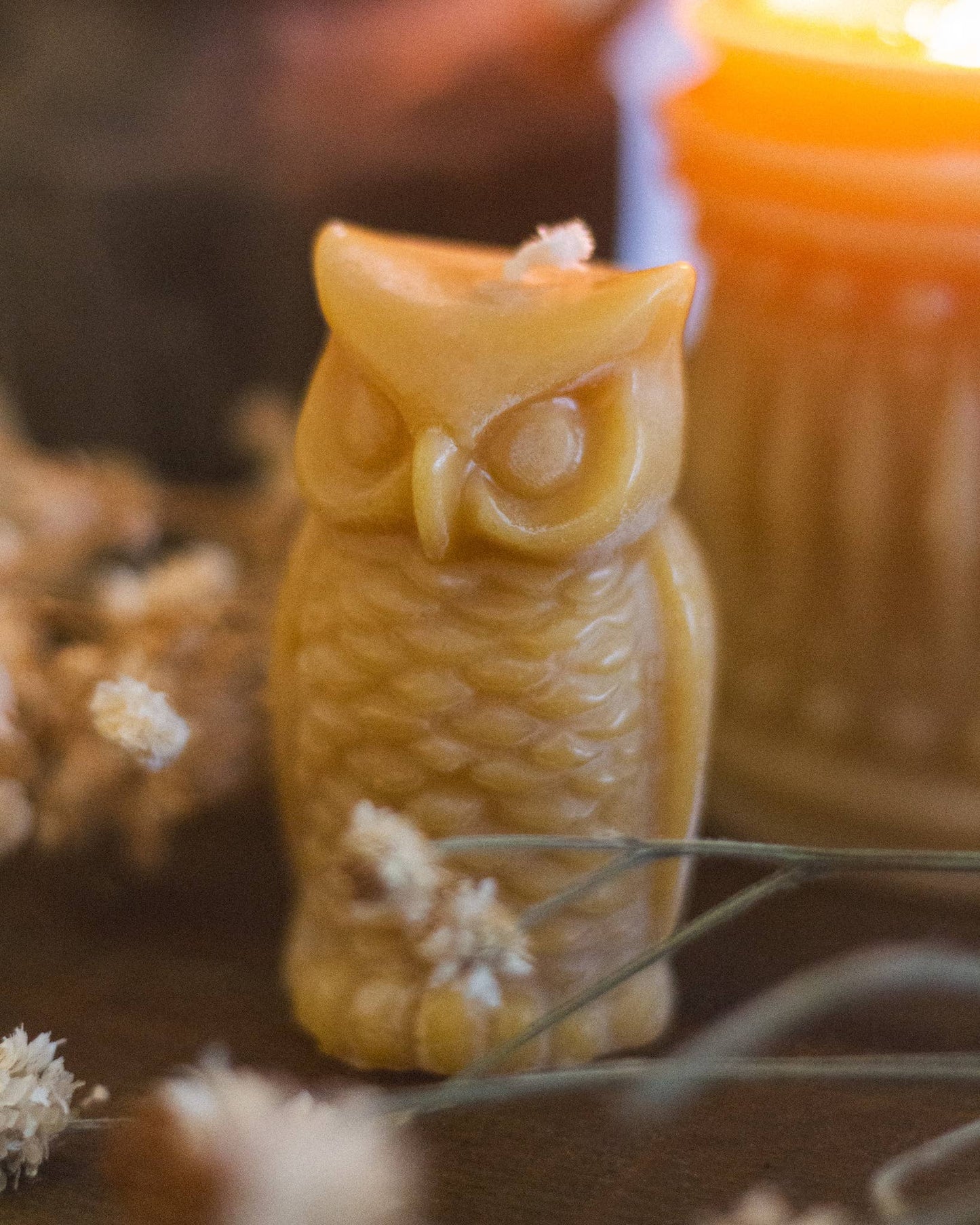 Owl Shaped Beeswax Candle
