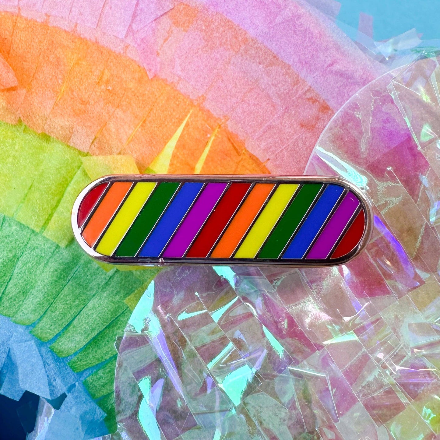 Rainbow Pride Plaque Enamel Pin