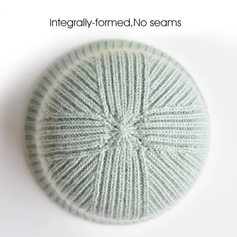 Mandarin Orange Cashmere & Wool blend 3-in-1 Knit Hat