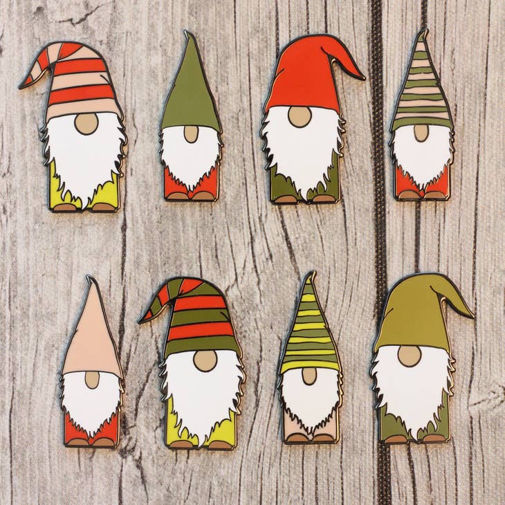 Gnomes Enamel Needle Minders