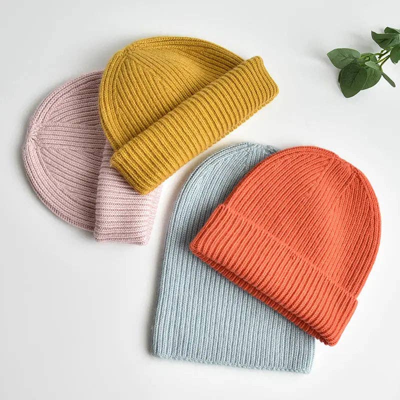 Mandarin Orange Cashmere & Wool blend 3-in-1 Knit Hat