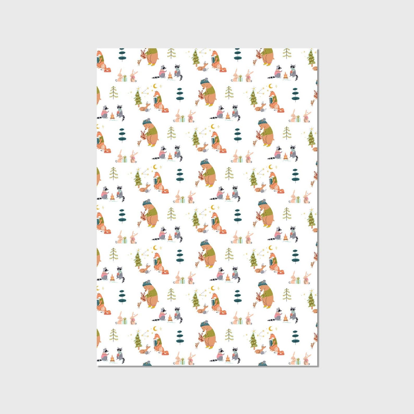 Woodland Animal Christmas Wrapping Paper- 3 sheet roll