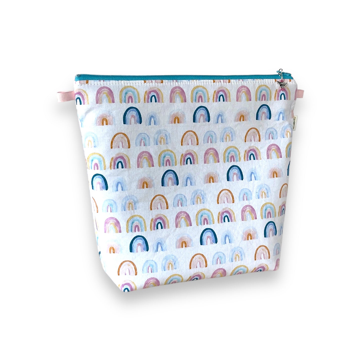 Navy Rainbows - Tall Wedge Project Bag by JessaLu