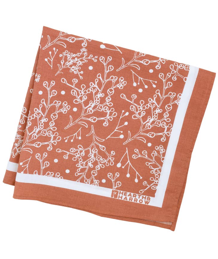 Baby's Breath Bandana - 100% Cotton - Burnt Orange