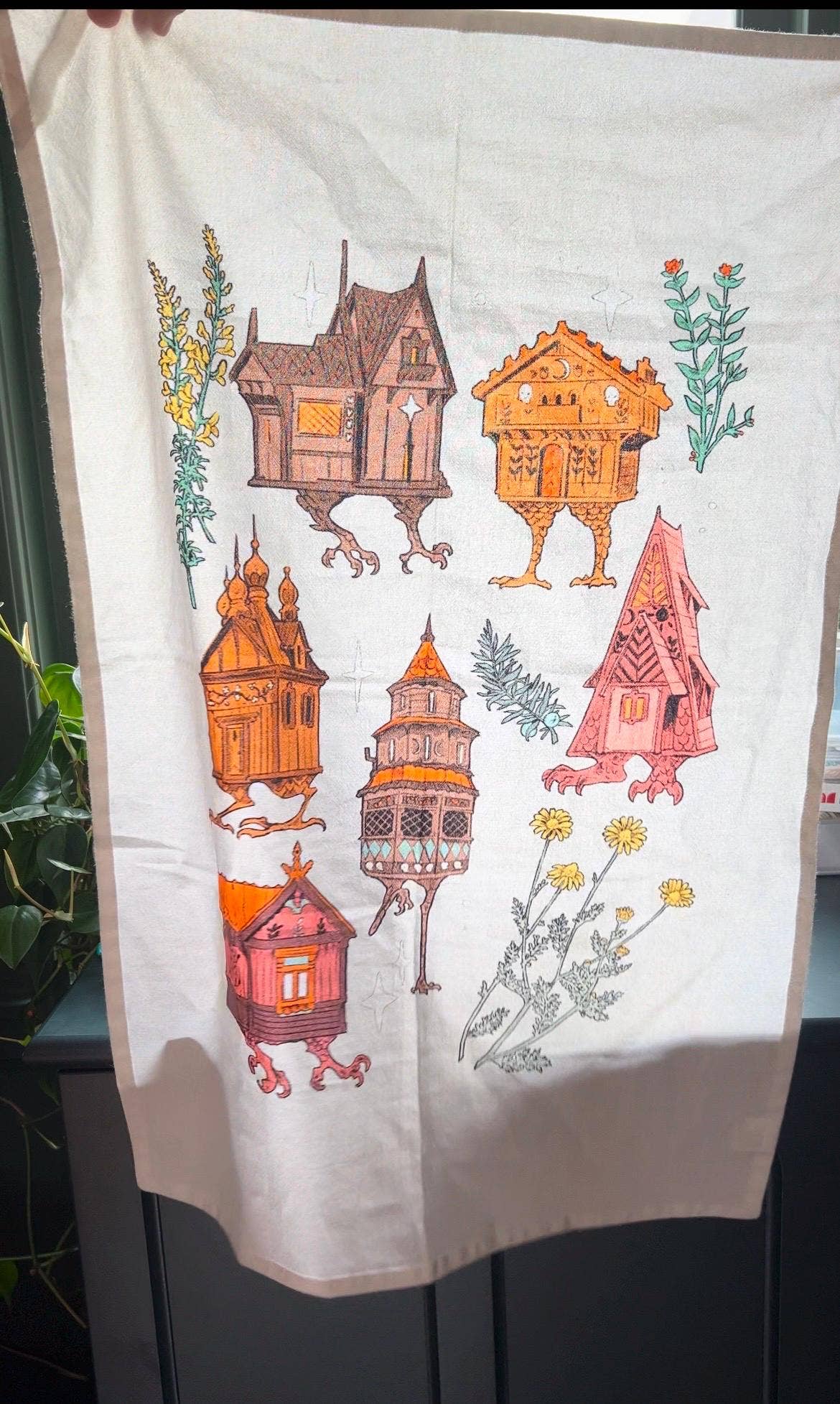 Baba Yaga Houses Cotton Tea Towel