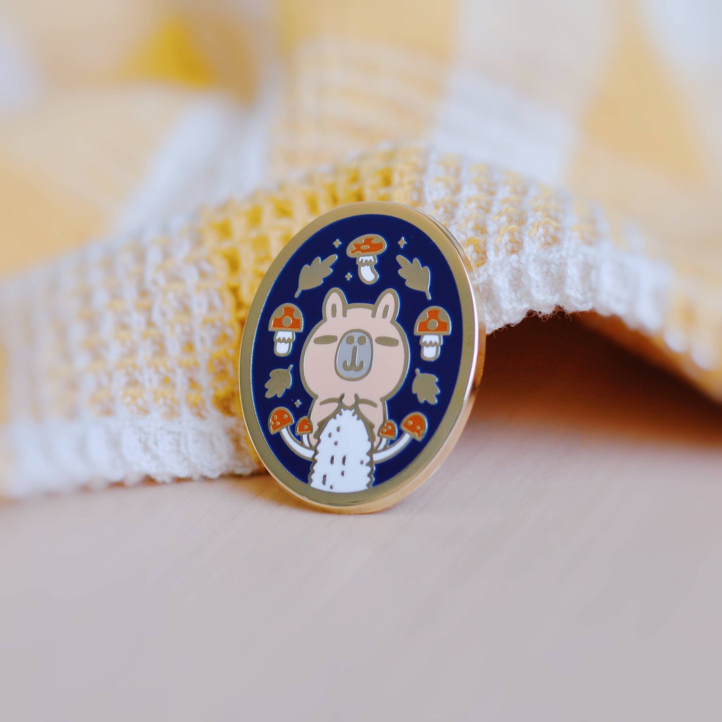 Knitting Moonch Enamel pin, Fall Theme, Limited Edition