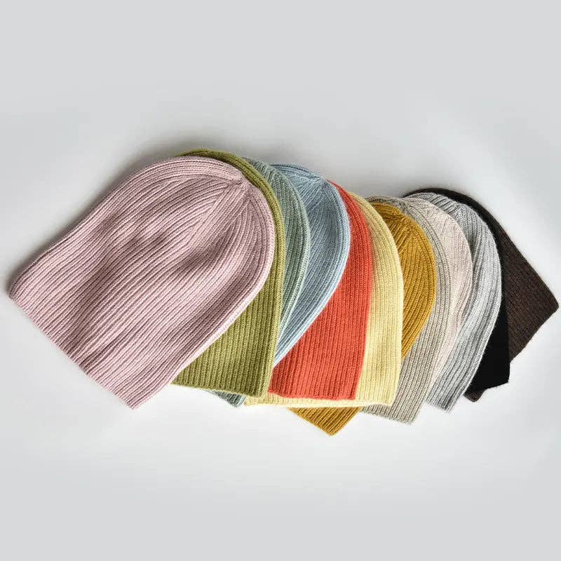 Mandarin Orange Cashmere & Wool blend 3-in-1 Knit Hat