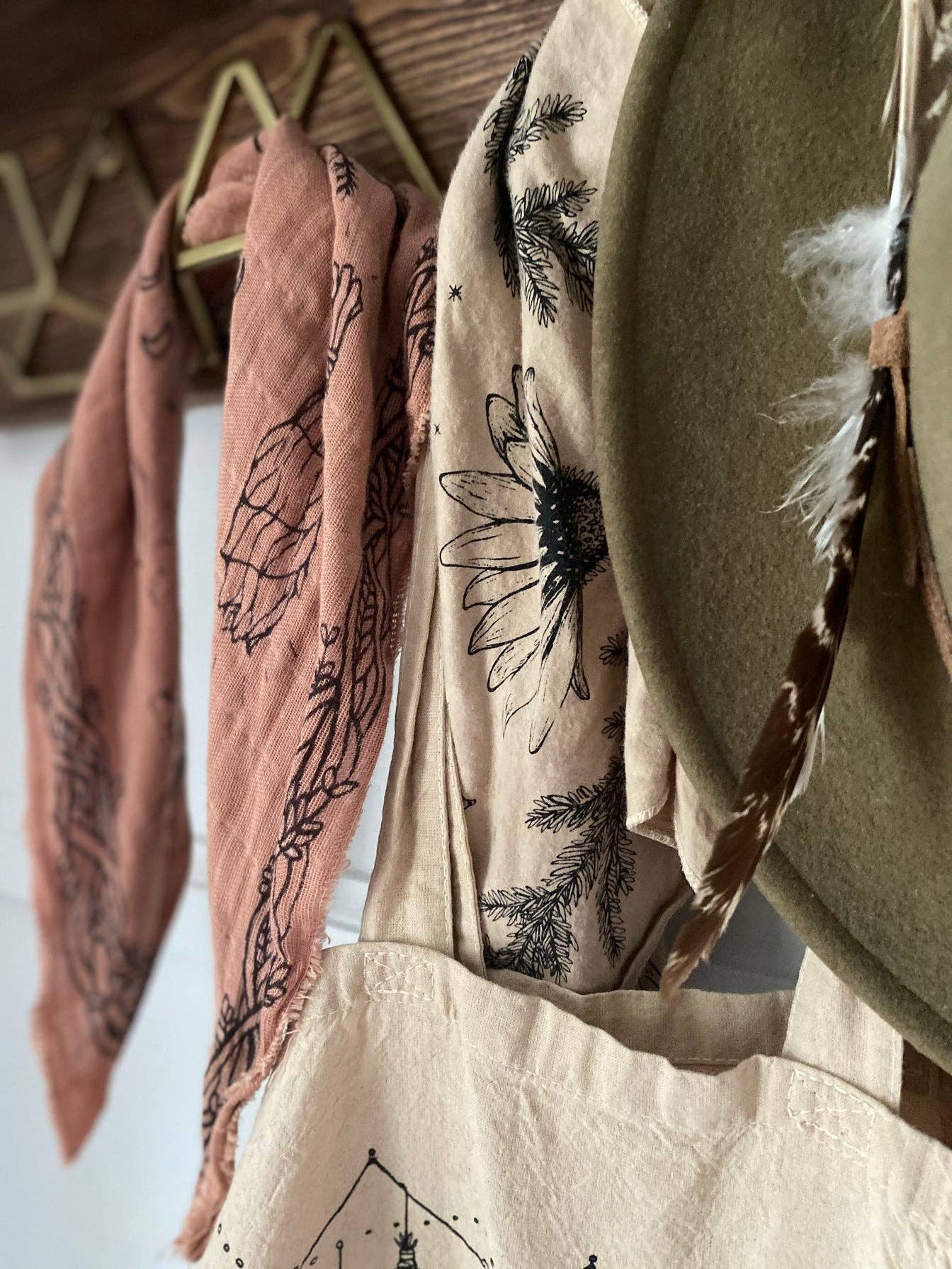 Bandana | Herbs of Protection | Plant Dyed | Rose