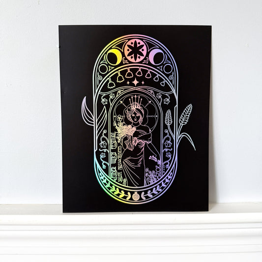 The Coronation of Persephone - Official 2025 Fiber Witch Festival Holographic Art Print