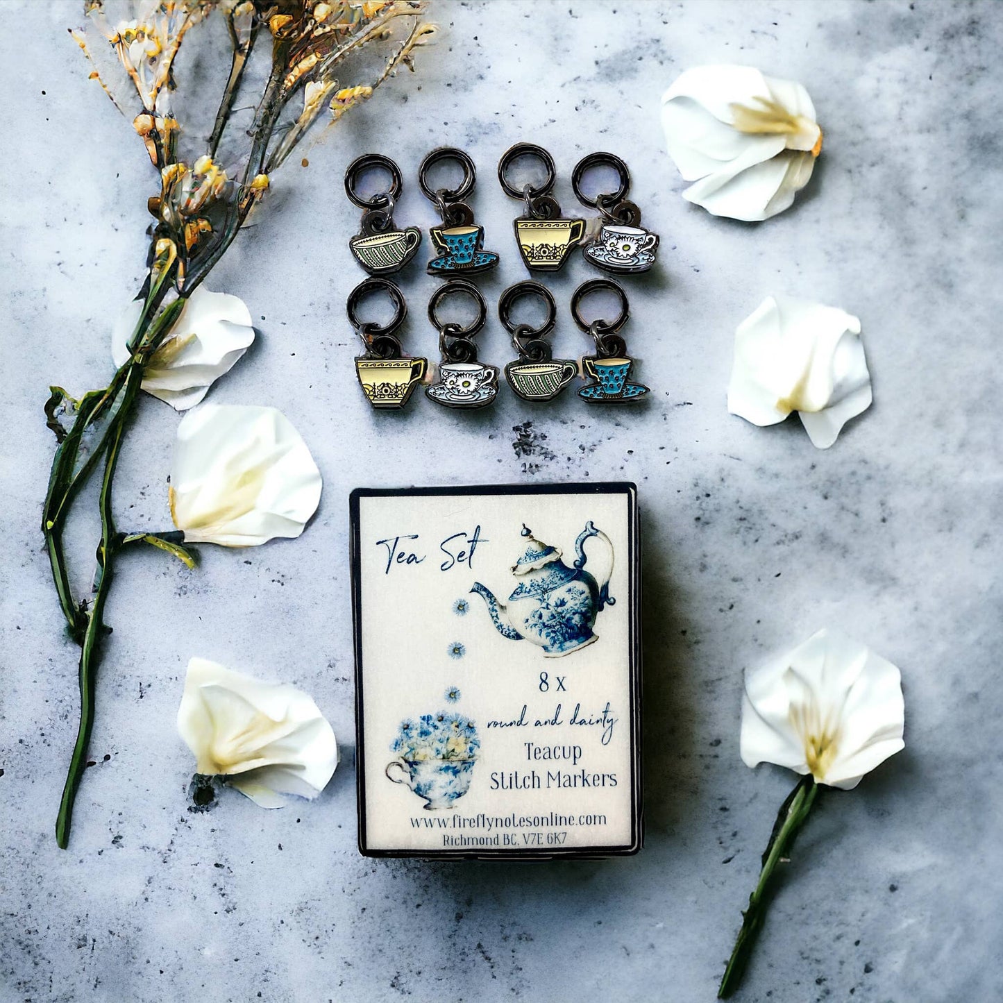 Tea Cups Stitch Marker Set