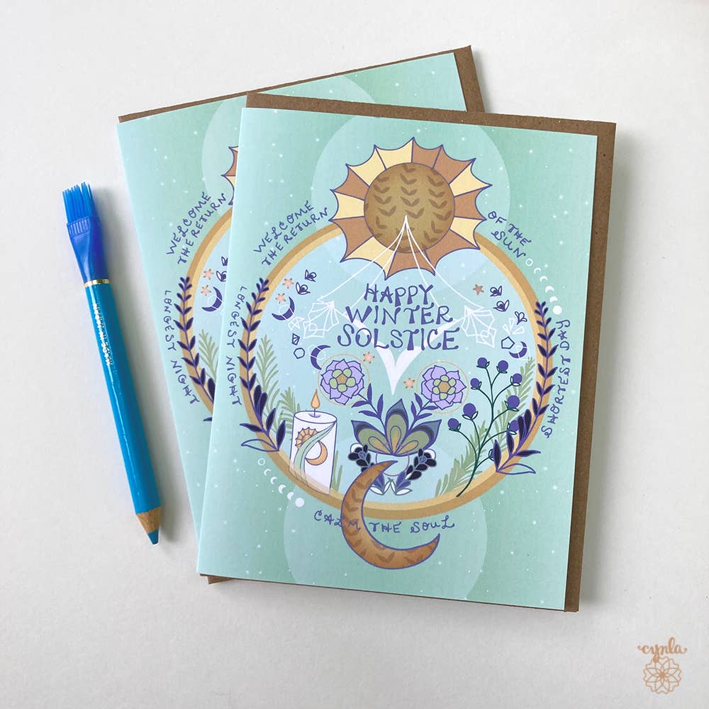 Happy Winter Solstice Circle Card