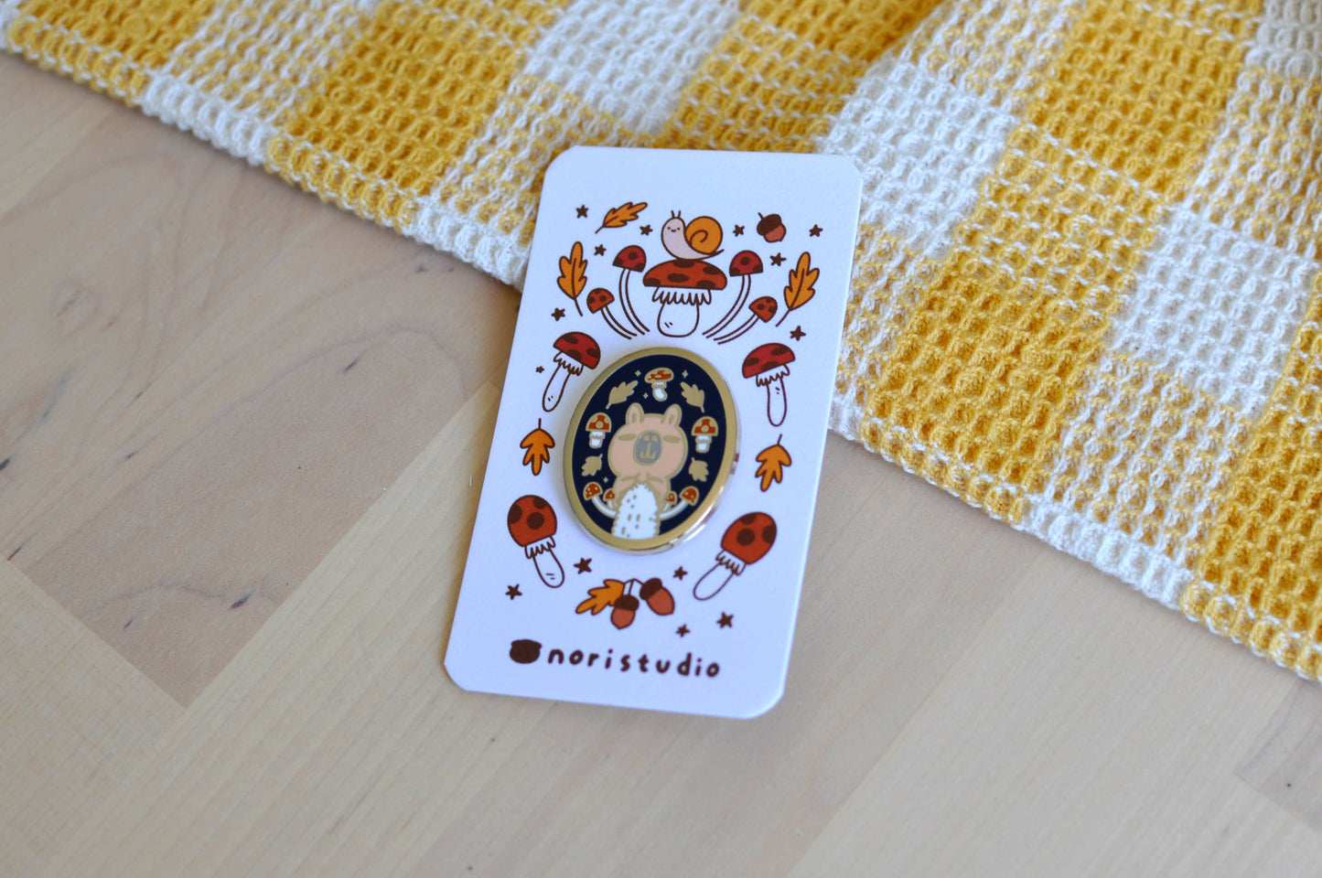 Knitting Moonch Enamel pin, Fall Theme, Limited Edition