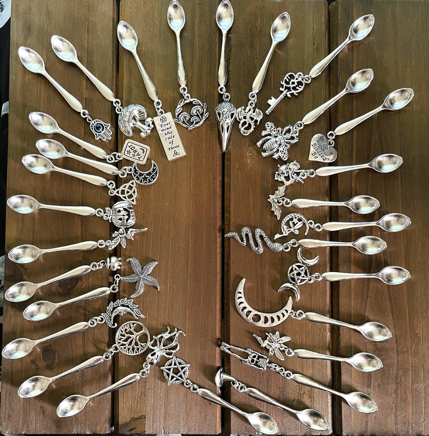 Bird Skull Witchy Charm Spoons