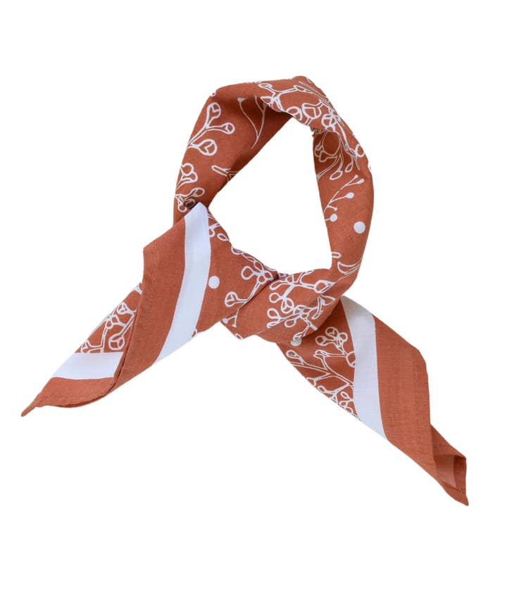 Baby's Breath Bandana - 100% Cotton - Burnt Orange