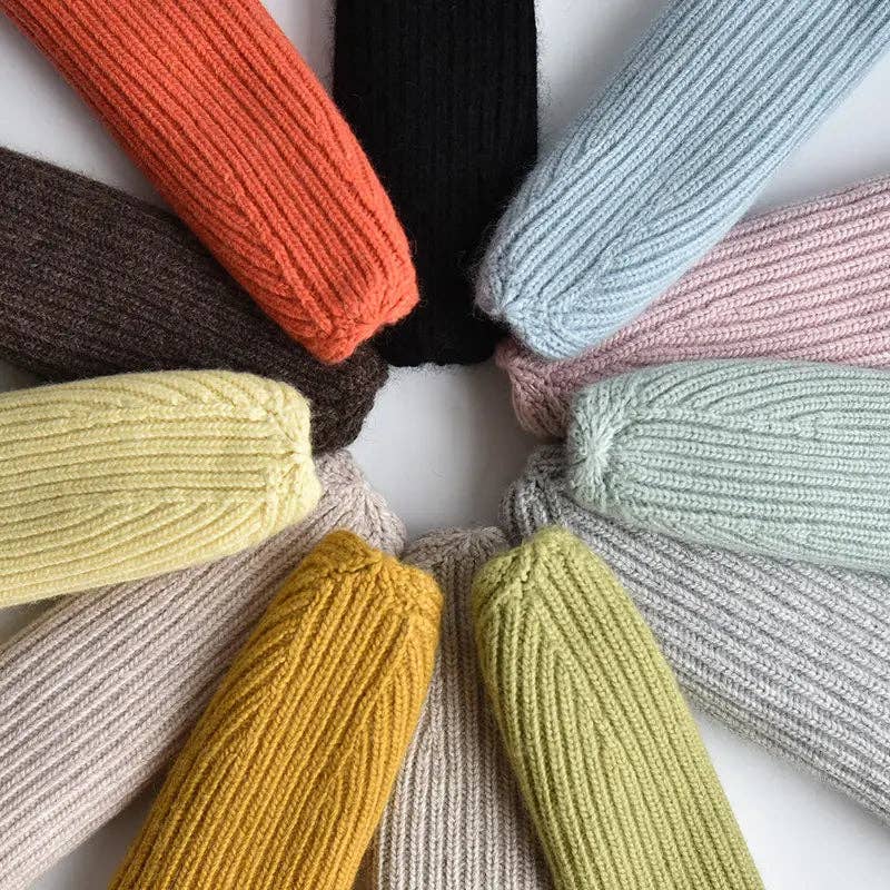 Mandarin Orange Cashmere & Wool blend 3-in-1 Knit Hat