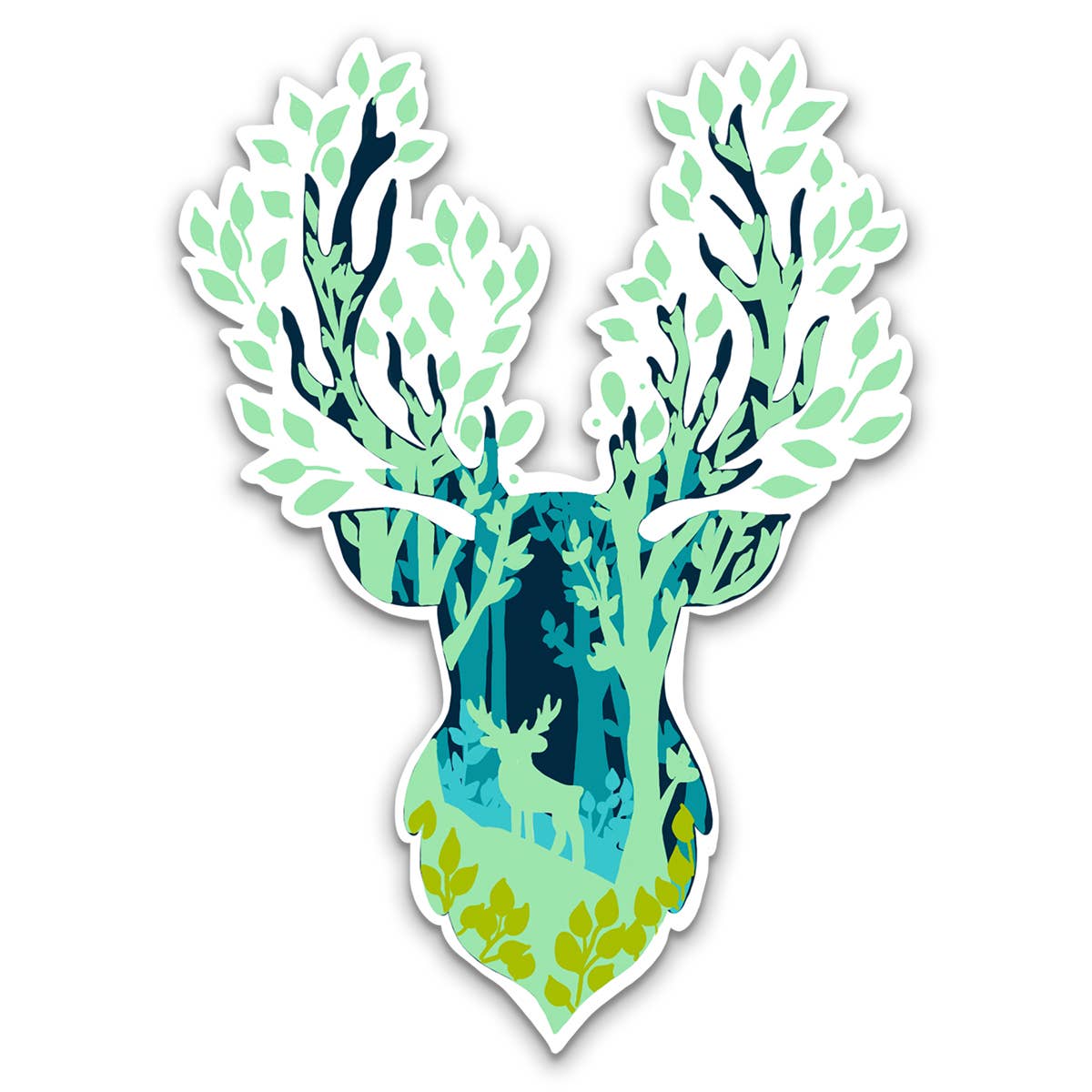 Deer in the Woods Vinyl Sticker