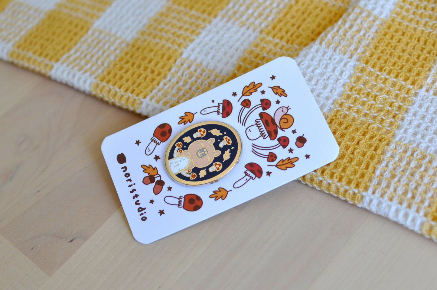 Knitting Moonch Enamel pin, Fall Theme, Limited Edition