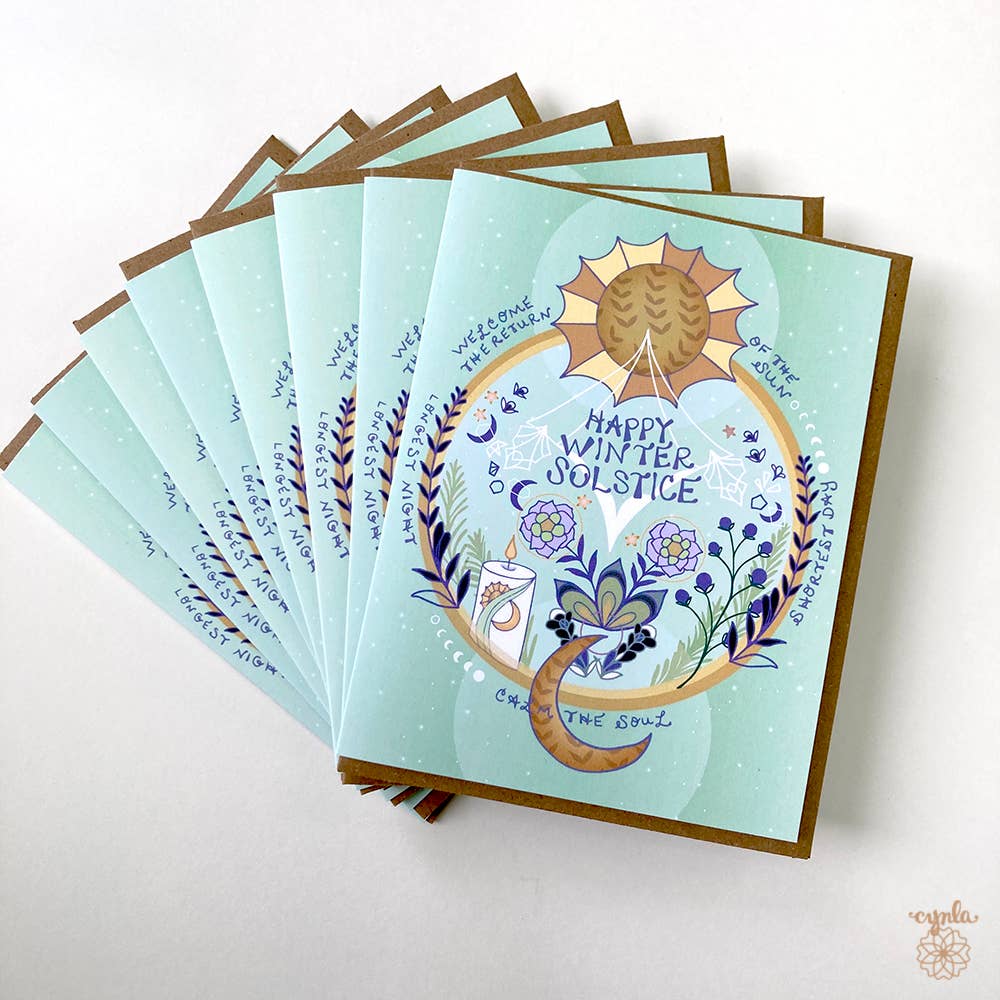 Happy Winter Solstice Circle Card