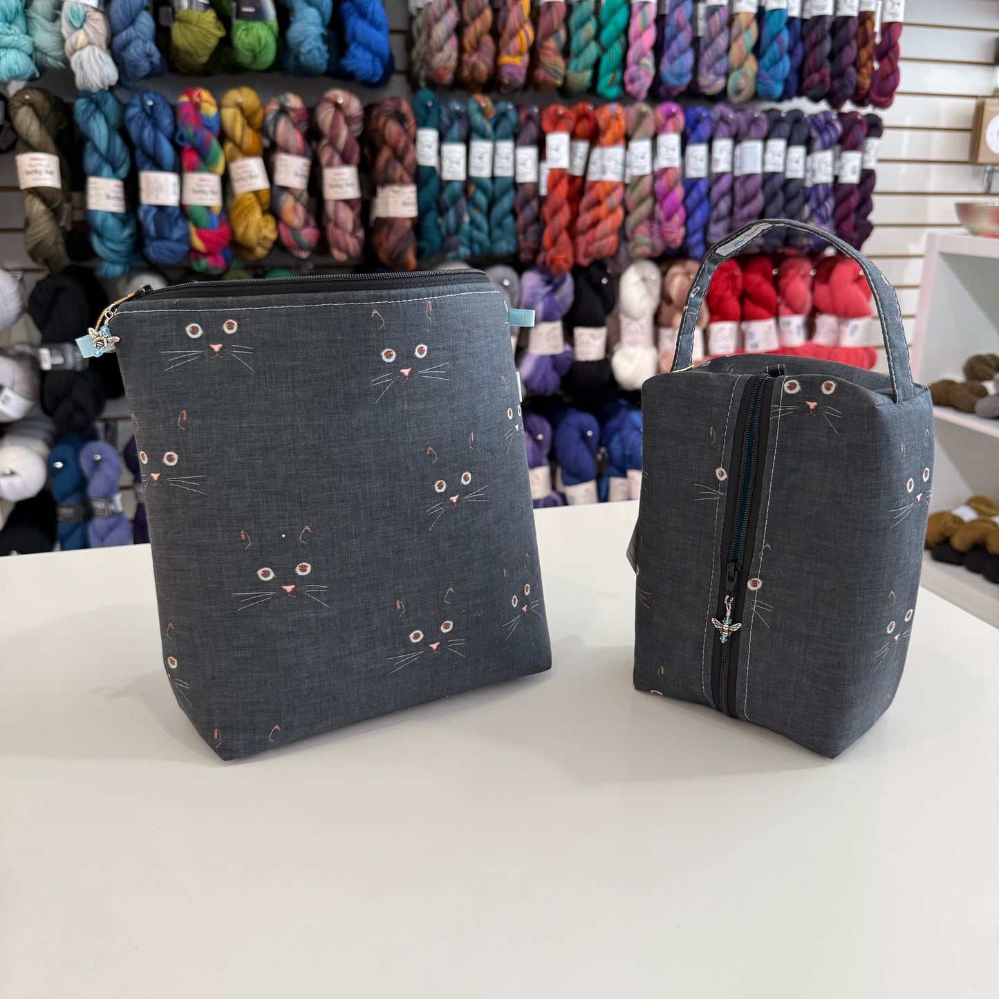 Exclusive Noir Cat Face Project Bags by Stitched by JessaLu