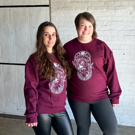 Exclusive 2025 Fiber Witch Festival Sweatshirt S-3XL (Maroon) - The Coronation of Persephone