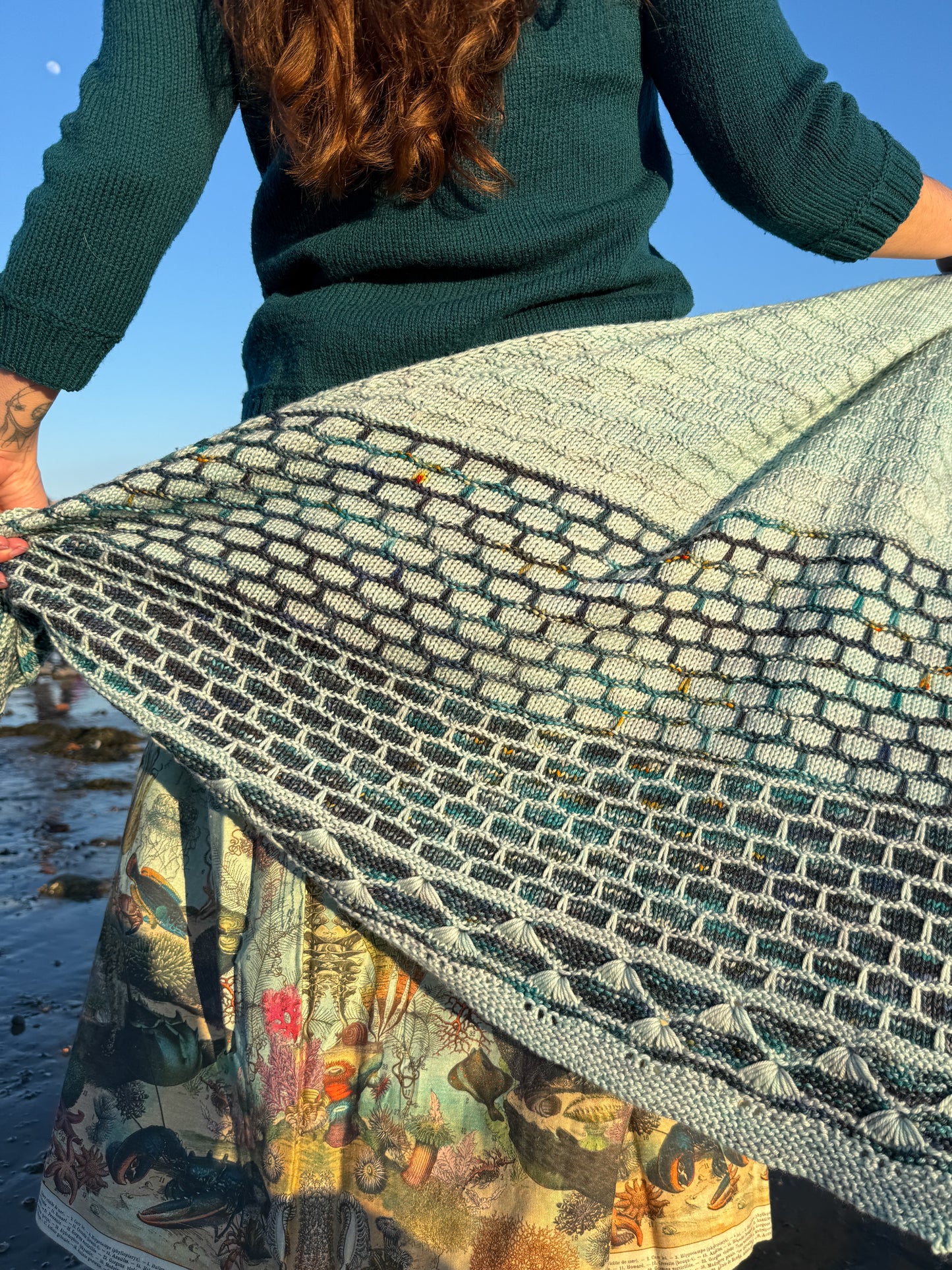 Ocean's Edge Shawl - Knitting Pattern Digital Dowload.