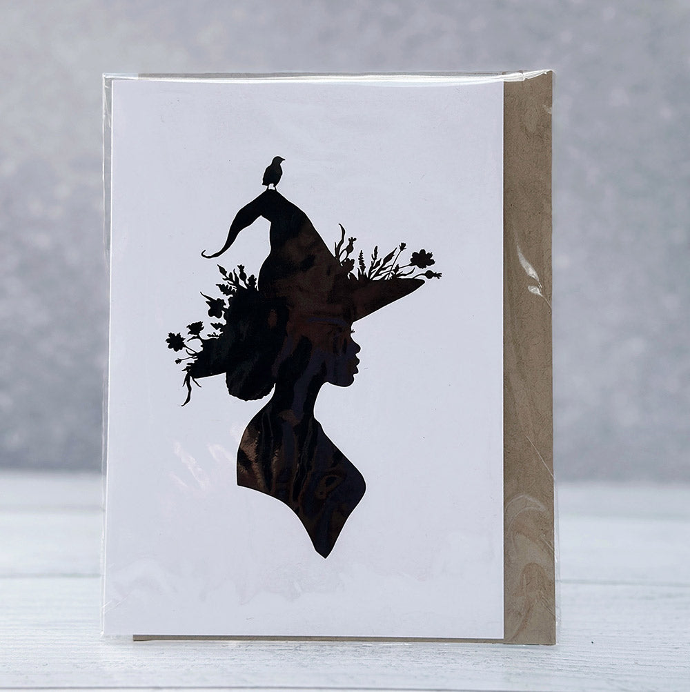Ostara Witch Art Card By Home Row Handcraft