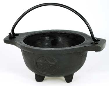 3.5" Cast Iron Cauldron with Pentagram