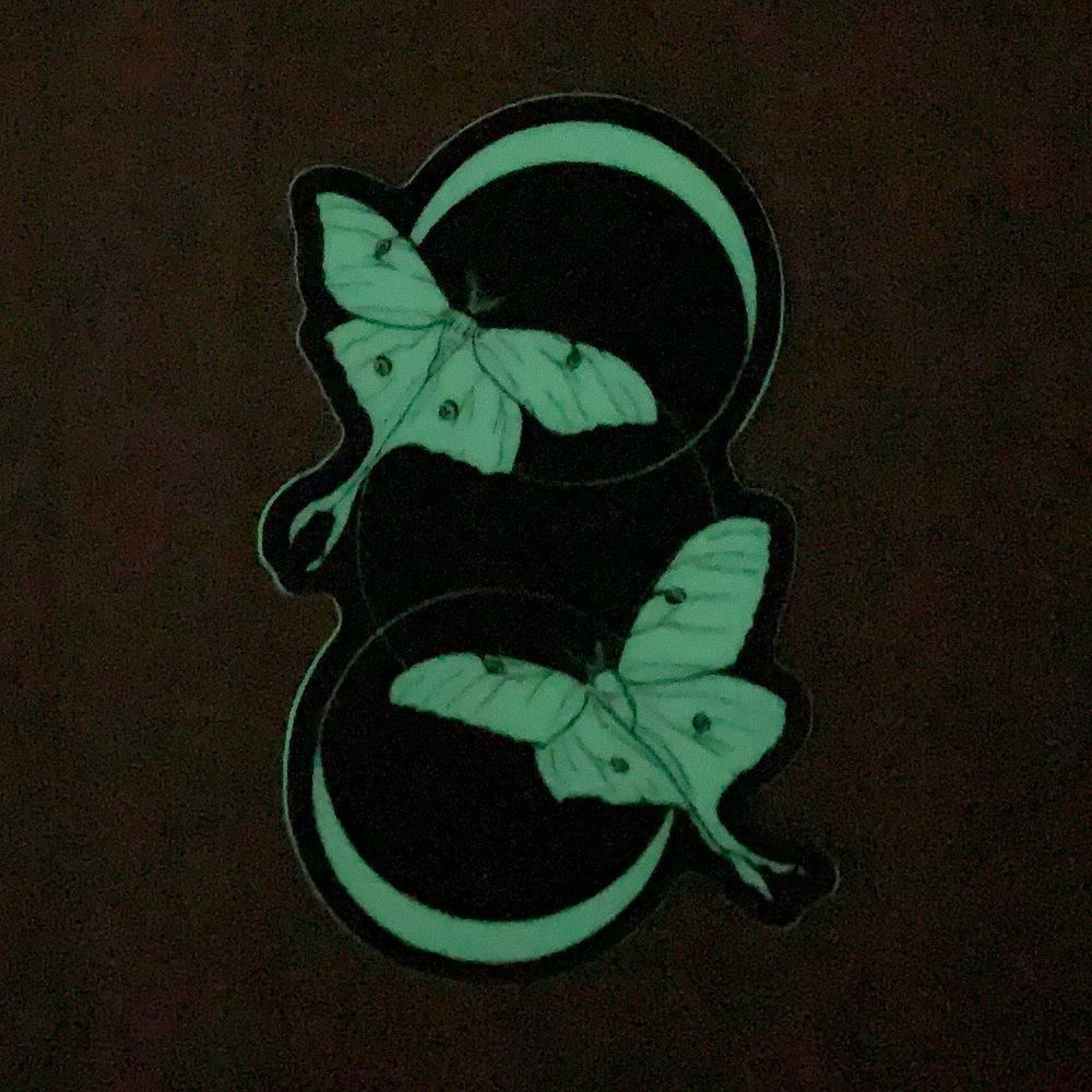 Luna Moth Glow-in-the-Dark Sticker
