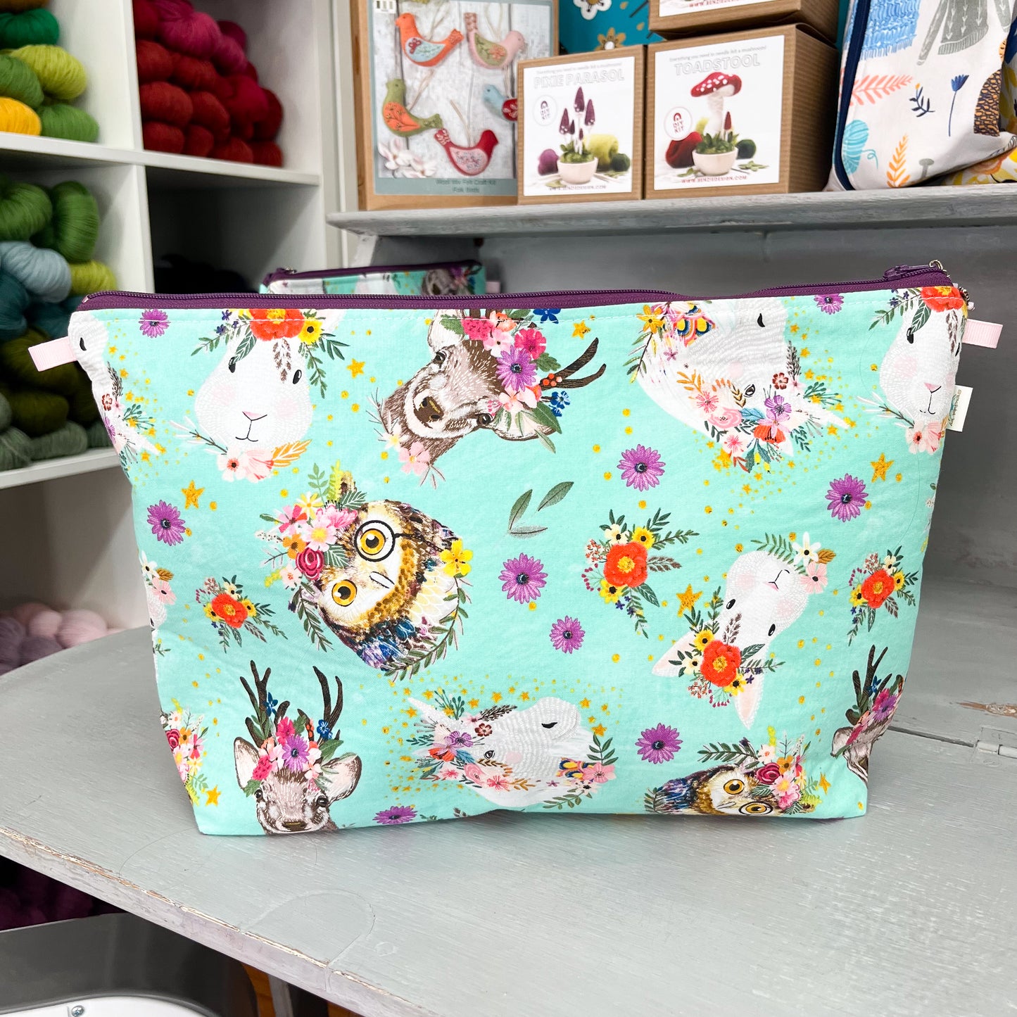 Spring Equinox Animals - Large Wedge Project Bag by JessaLu