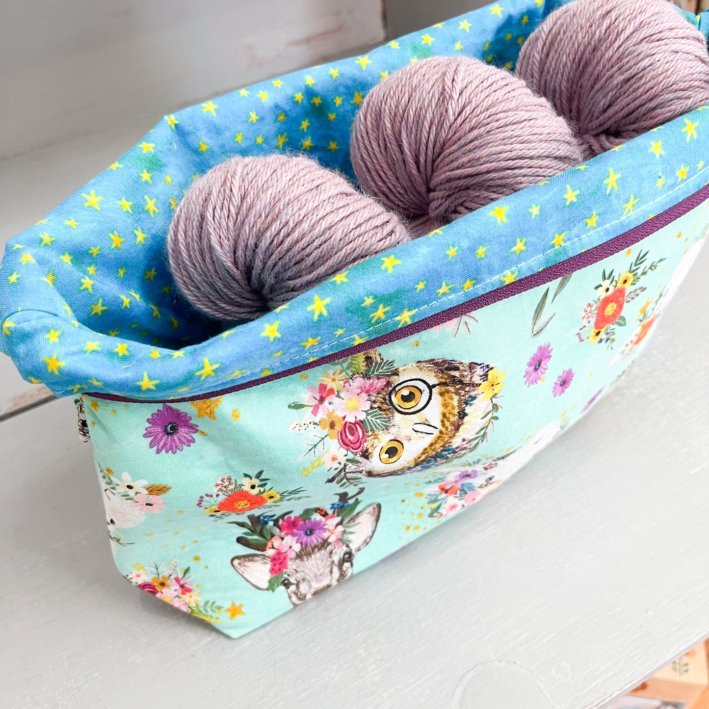 Spring Equinox Animals - Large Wedge Project Bag by JessaLu