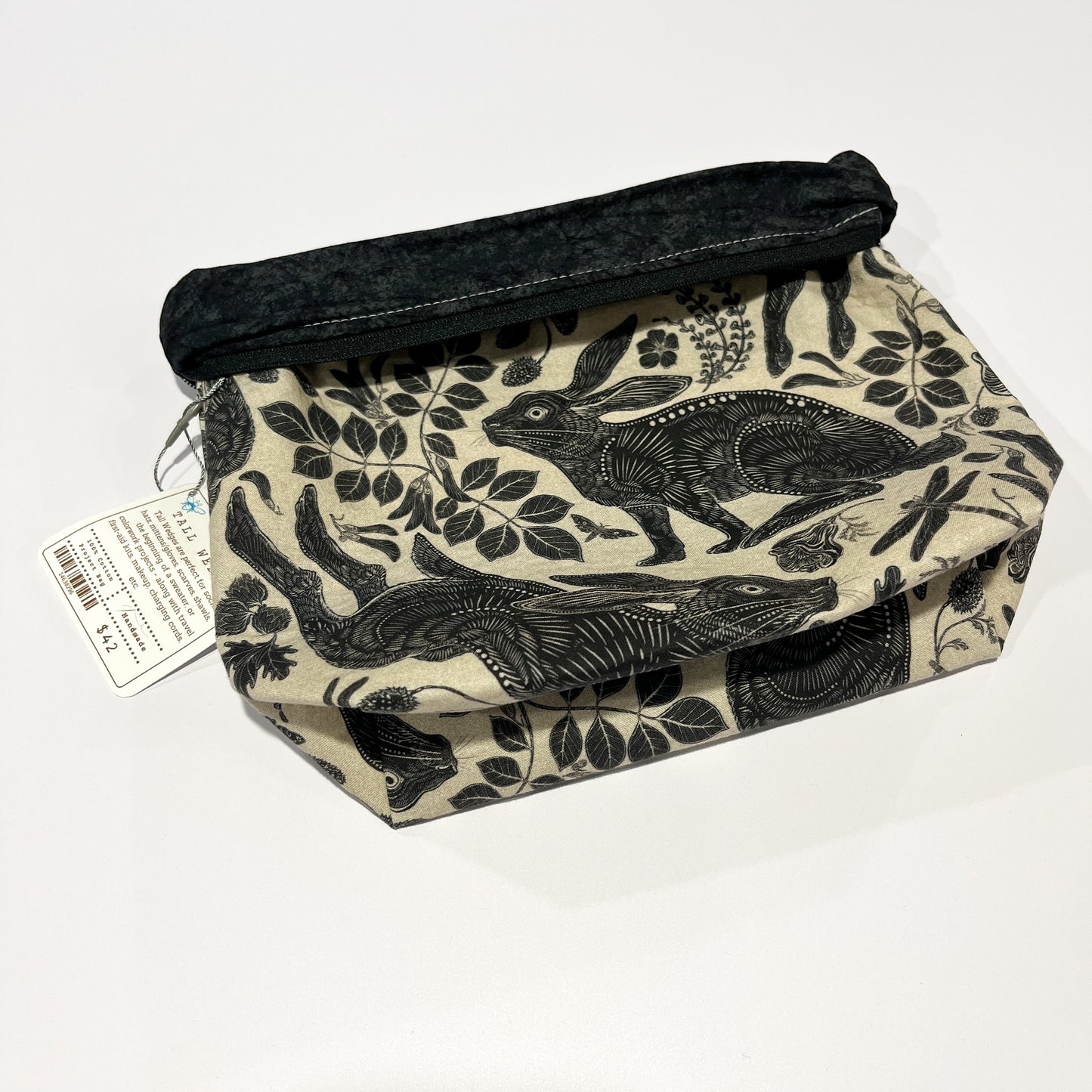 Exclusive Rabbits on Linen Project Bags by Stitched by JessaLu