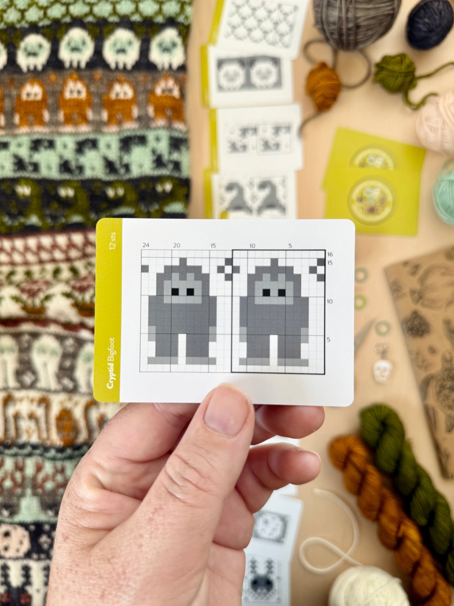 Cryptid Doodle Card Deck Expansion - Colorwork Knitting Charts