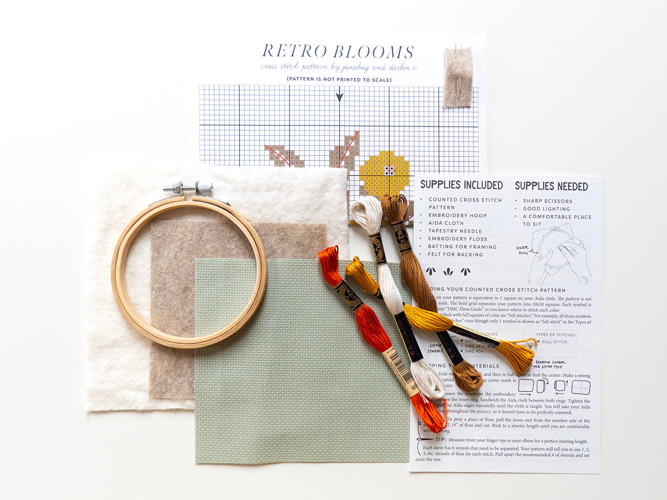 Retro Blooms Cross Stitch Kit
