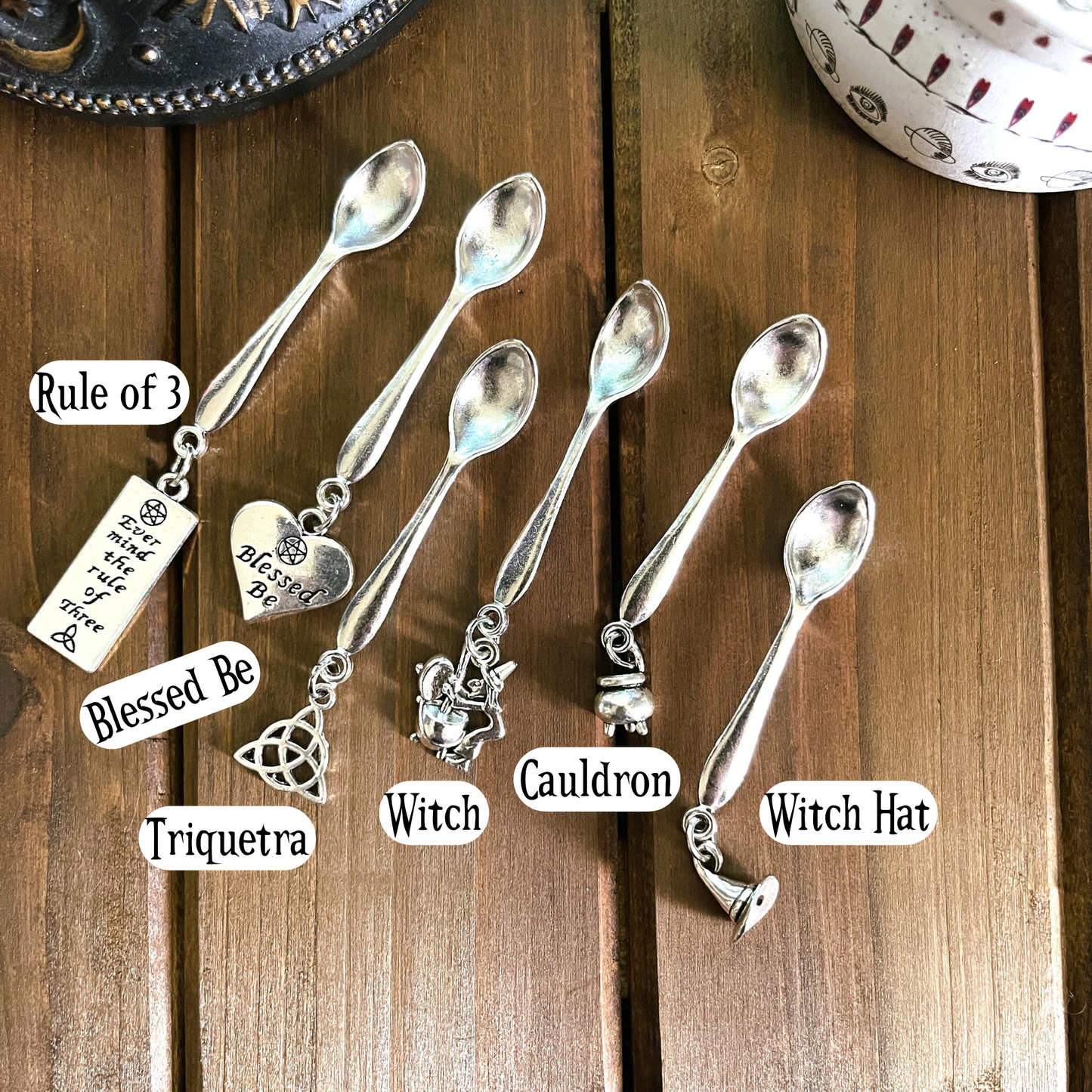 Bird Skull Witchy Charm Spoons