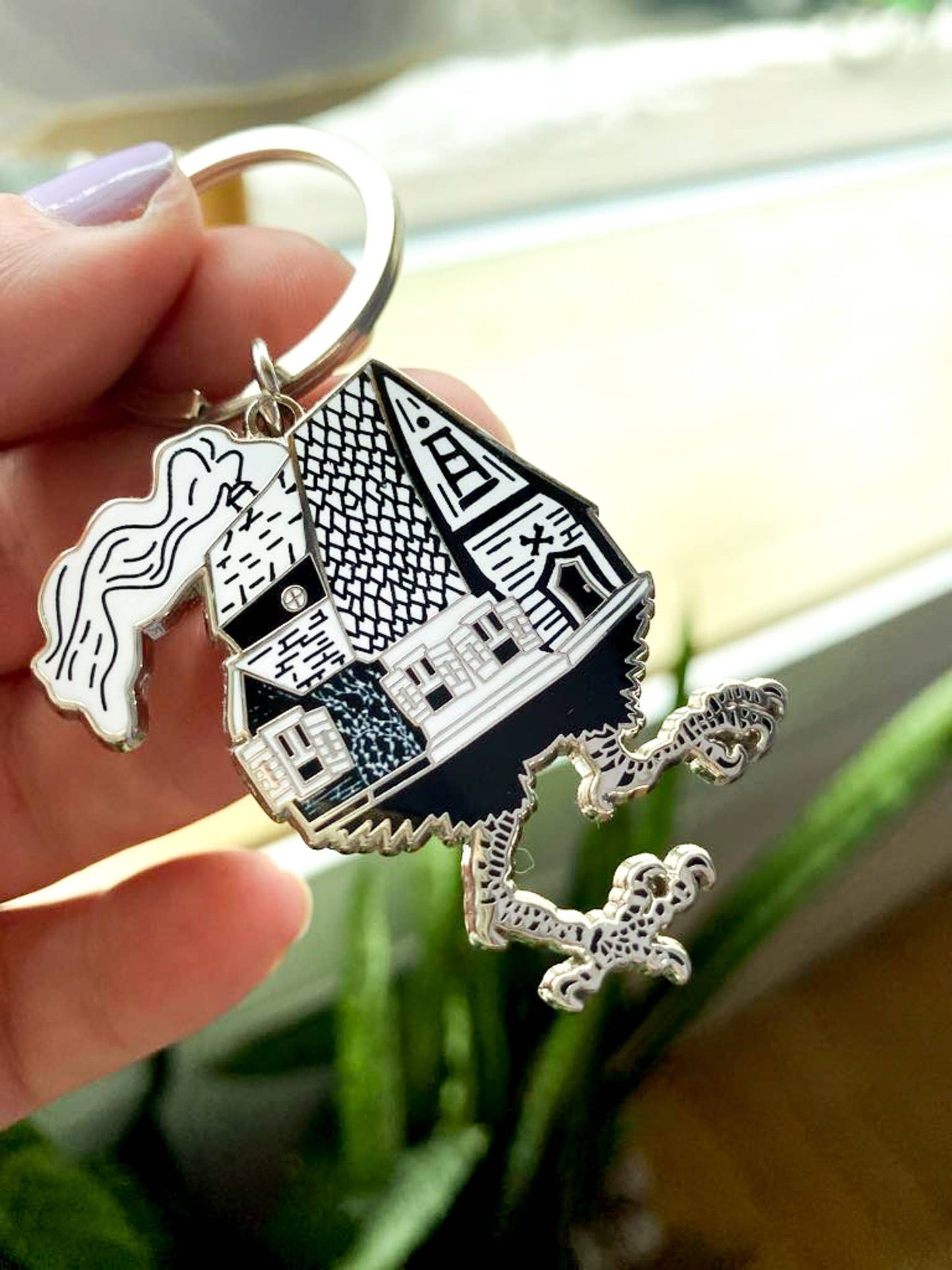 Baba Yaga Enamel Keychain