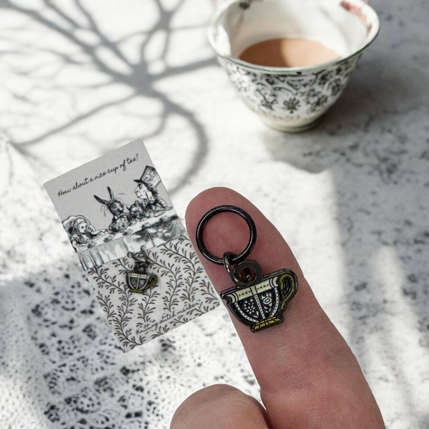 Teacup Stitch Marker – Mad Hatter’s Tea Party Edition: Removable