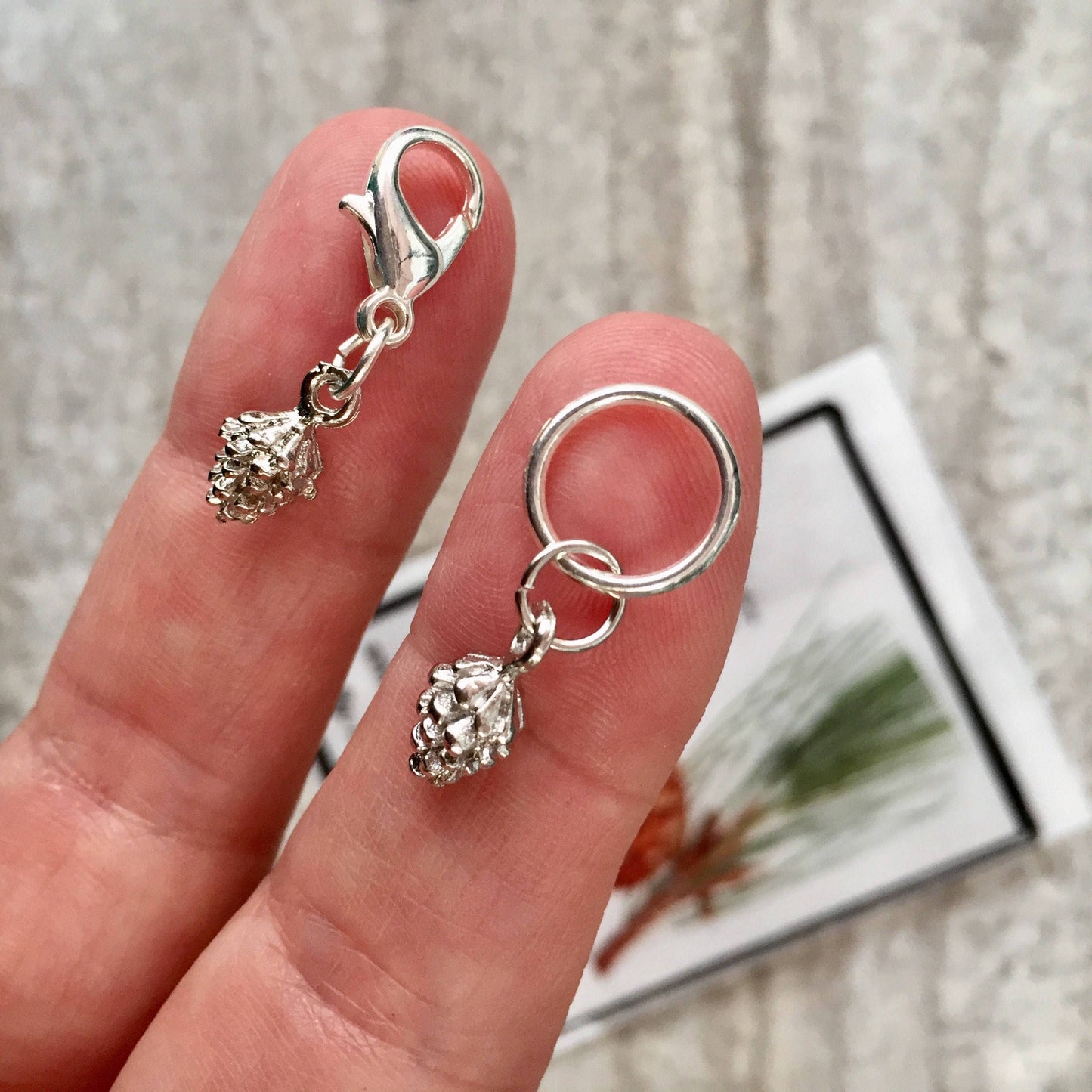 Pine Cone Stitch Markers and Progress Keeper Set