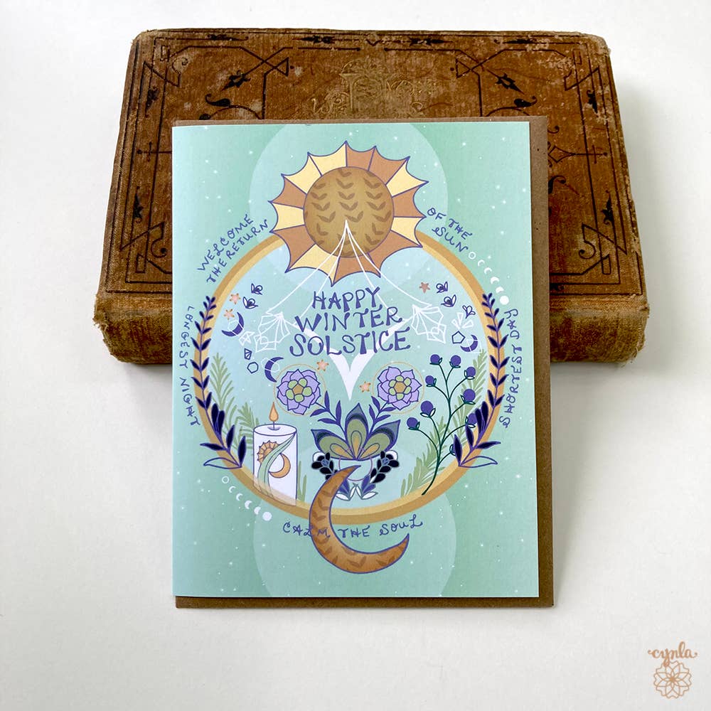 Happy Winter Solstice Circle Card