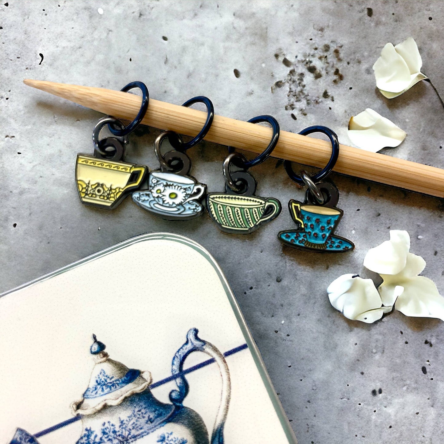 Tea Cups Stitch Marker Set