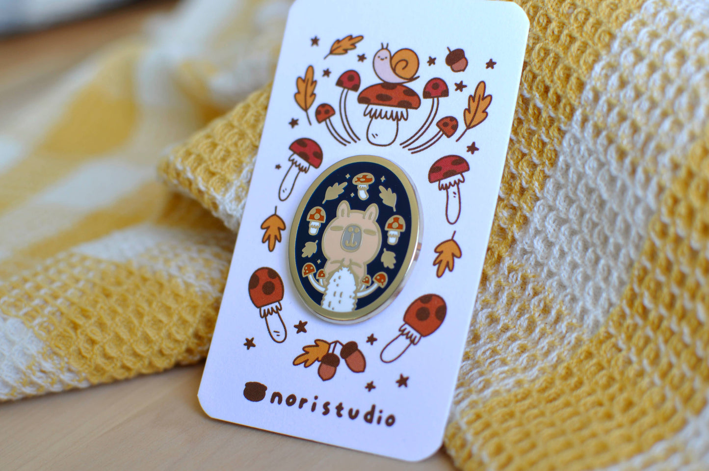 Knitting Moonch Enamel pin, Fall Theme, Limited Edition
