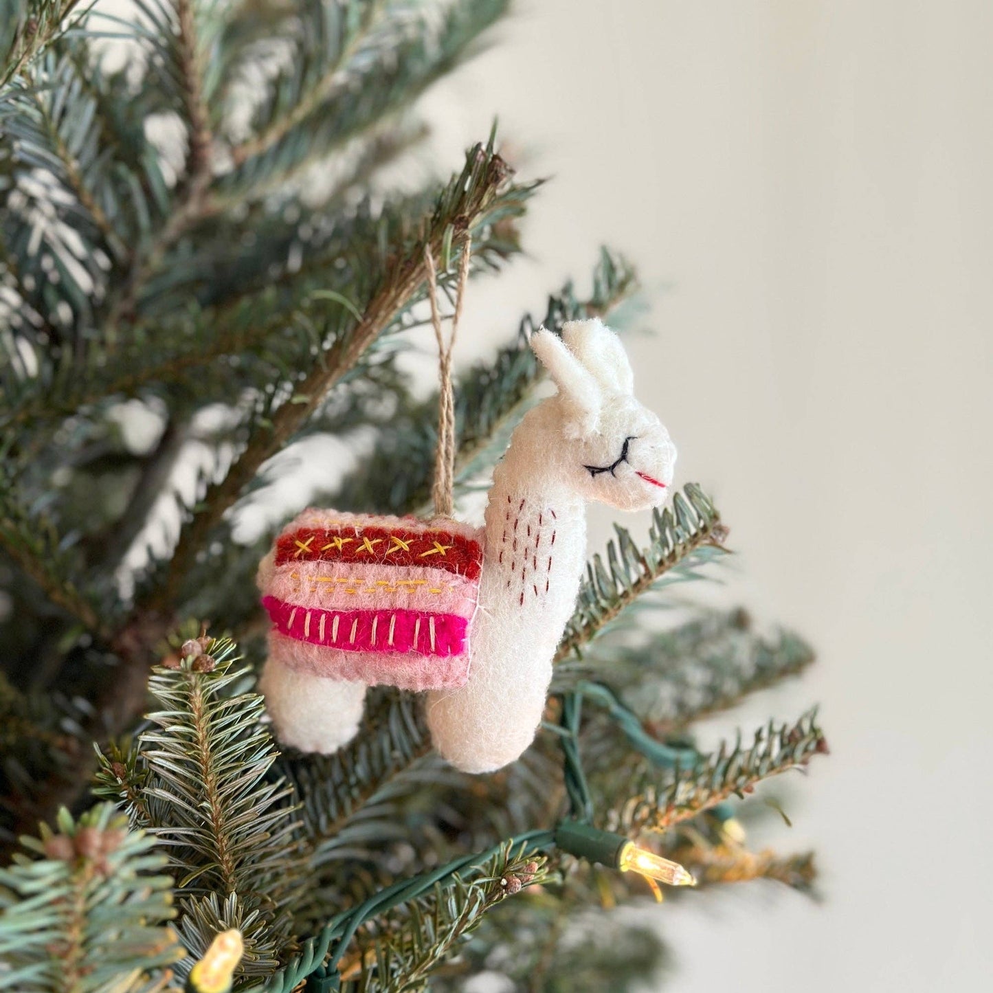 Felt Llama Ornament: Pink / Ornament