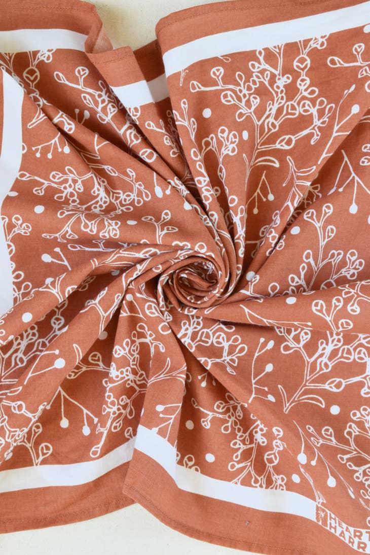 Baby's Breath Bandana - 100% Cotton - Burnt Orange