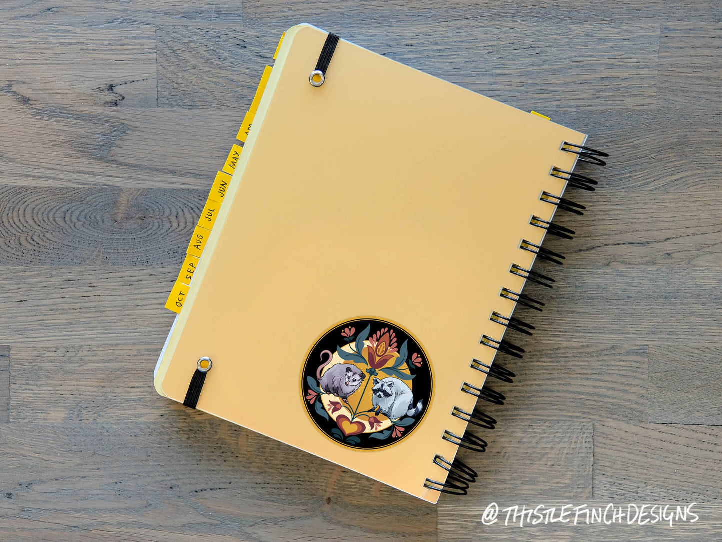 Raccoon & Opossum Hex Sign PA Dutch Vinyl Sticker