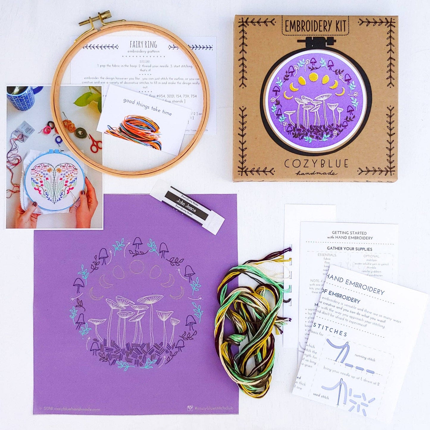 Fern + Friends - Cozyblue Handmade Embroidery Kit