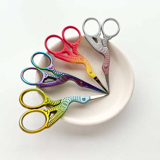 Stork Embroidery Scissors - Assorted Colors