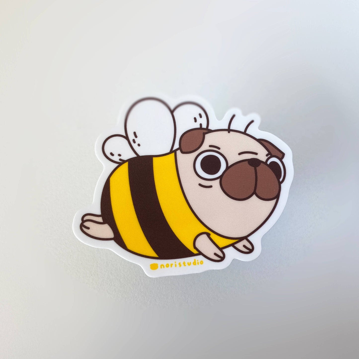 Pug Bee Vinyl Sticker
