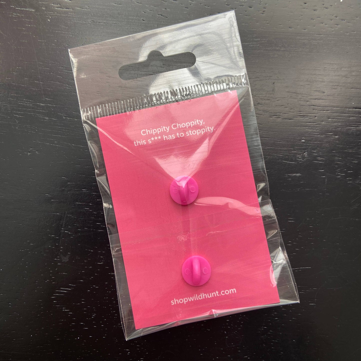 Pink Glitter Guillotine Enamel Pin