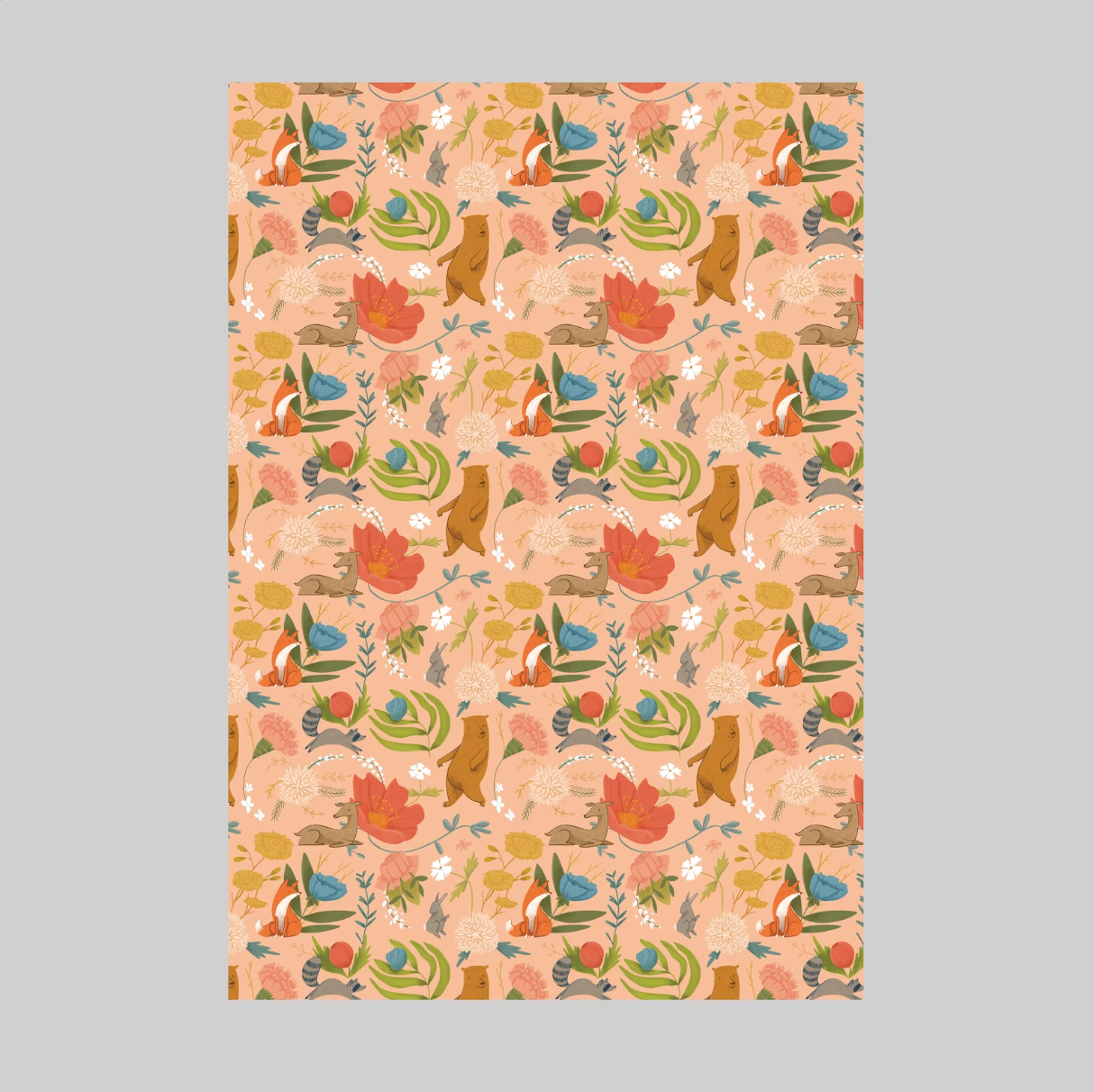 Dancing Animal Wrapping Paper - 3 sheet roll